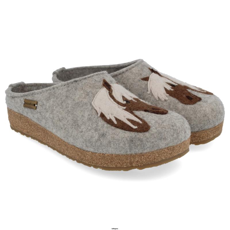 Haflinger Clog PBP0T17 Men CAVALLO Silver Grey