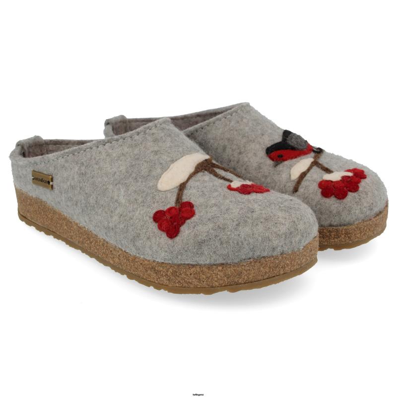 Haflinger Clog PBP0T24 Men WINTERBIRD Silver Grey