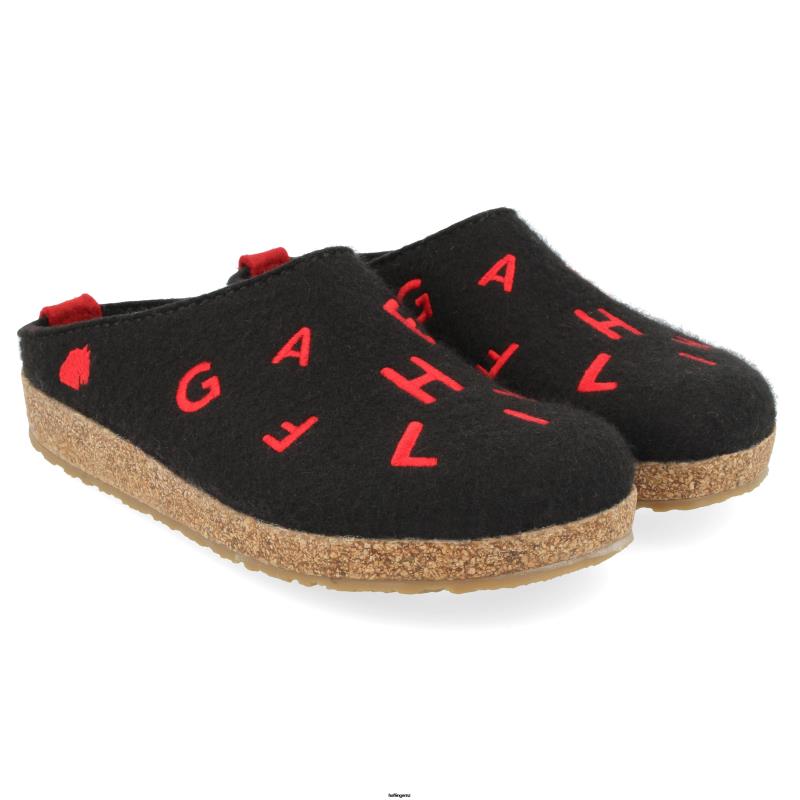 Haflinger Clog PBP0T34 Men LETTERS Black