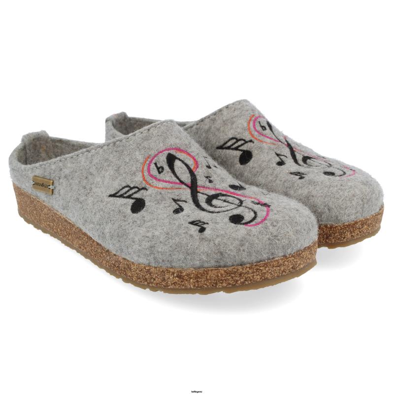 Haflinger Clog PBP0T35 Men MELODIE Silver Grey
