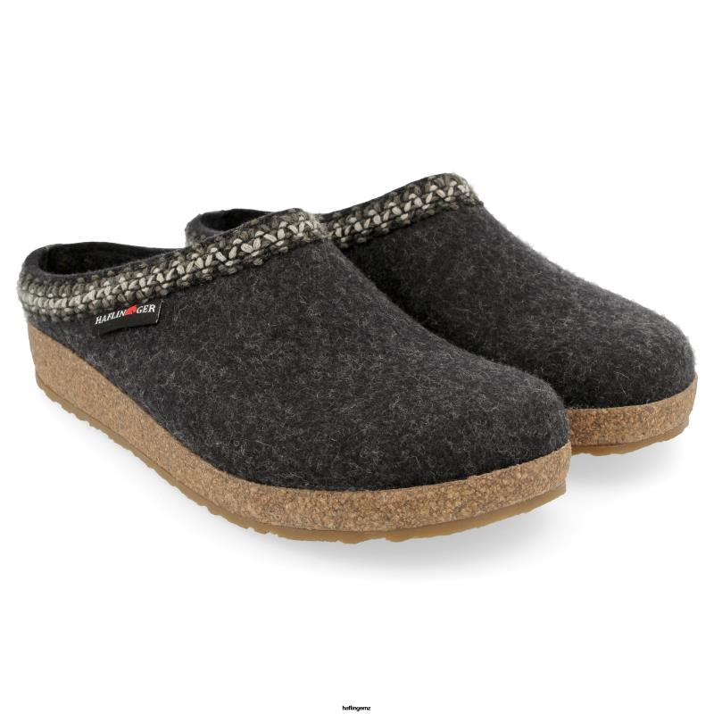Haflinger Clog PBP0T4 Men ZIGZAG Charcoal