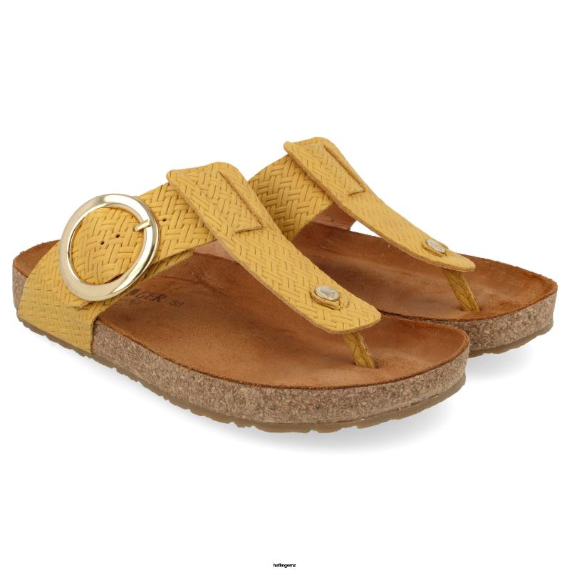 Haflinger Sandal PBP0T92 Women ROUND BUCKLE CORINNA Mostaza